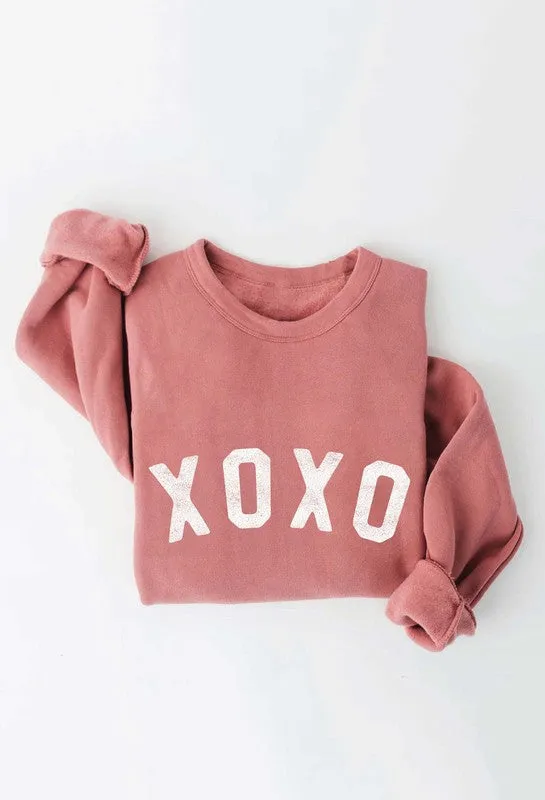 XOXO Graphic Sweatshirt Unisex Fleece Pullover Relaxed Fit