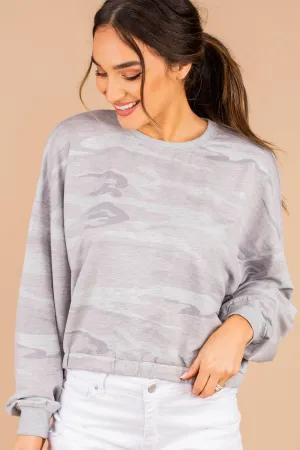 Z Supply: Heather Gray Camo Relaxed Pullover